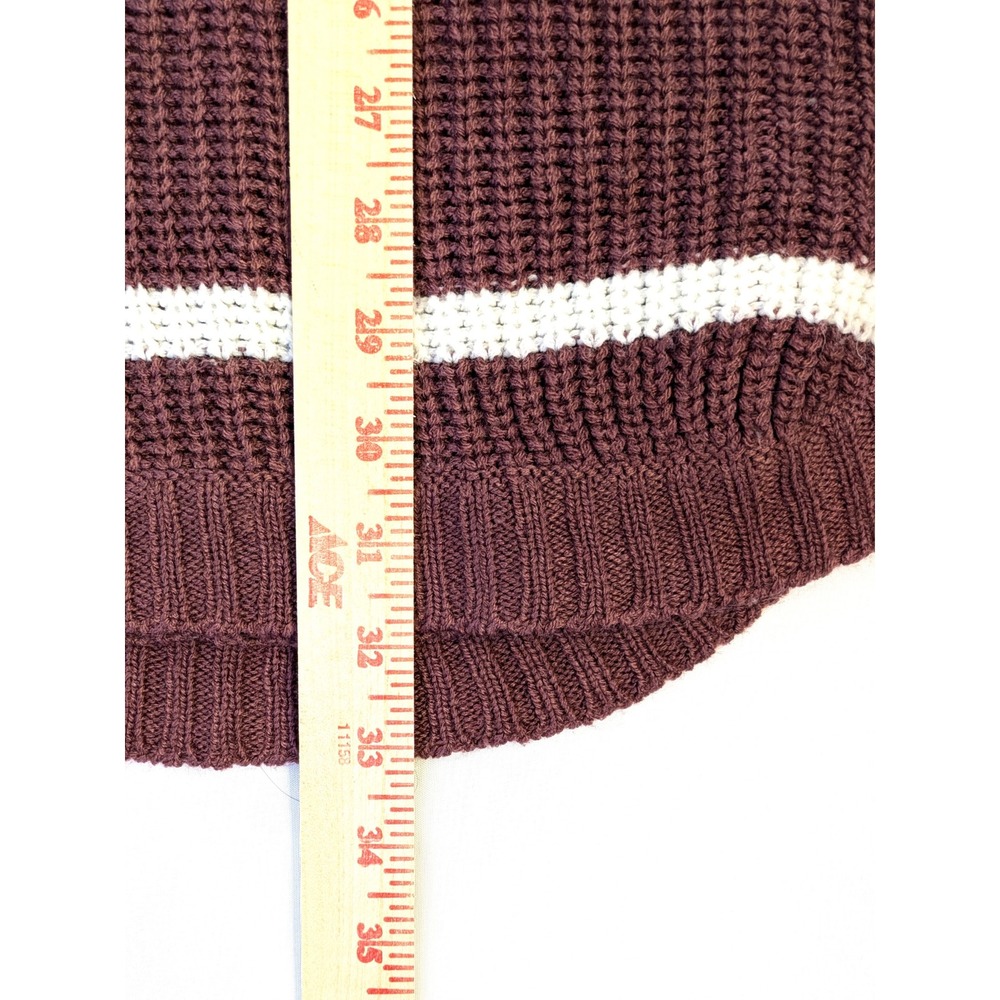 Love Change Striped Burgundy Sweater - Women's 3X - Italy V-Neck BackButton Knit - Picture 5 of 6